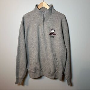 UConn huskies DAD‎ 1/4 Zip Pullover Size XL Gray Champion Sweatshirt NCAA **READ